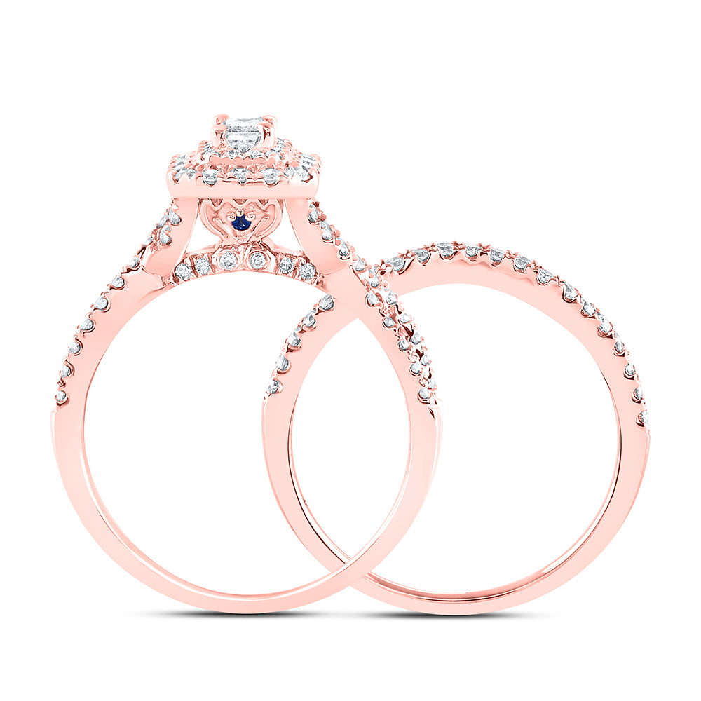 1 CTW-DIA ANA M 1/5CT-CEME BRIDAL SET DOUBLE HALO