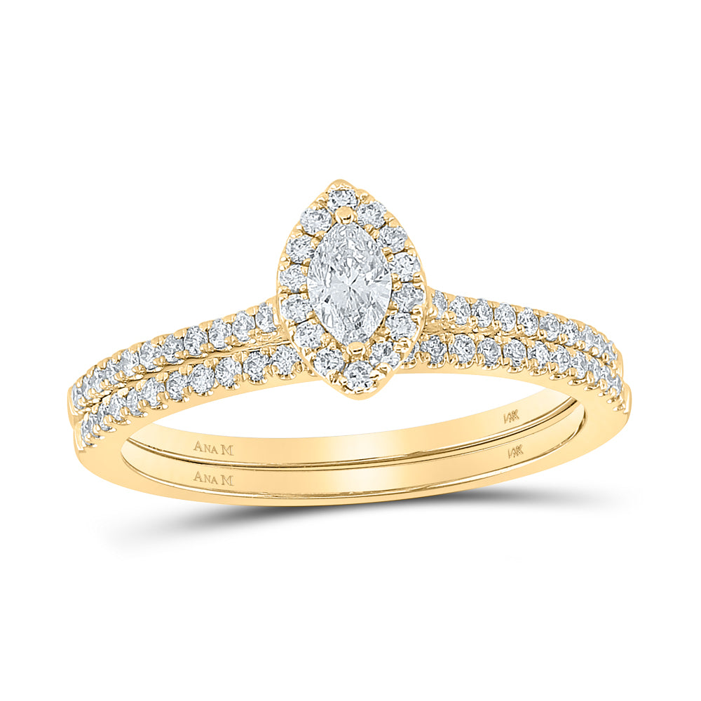 1/2CTW-DIA ANA M 1/5CT-CMQ BRIDAL SET SINGLE HALO