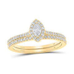 1/2CTW-DIA ANA M 1/5CT-CMQ BRIDAL SET SINGLE HALO