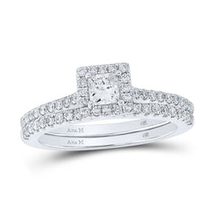 7/8CTW-DIA ANA M 1/3CT-CPR BRIDAL SETS SINGLE HALO