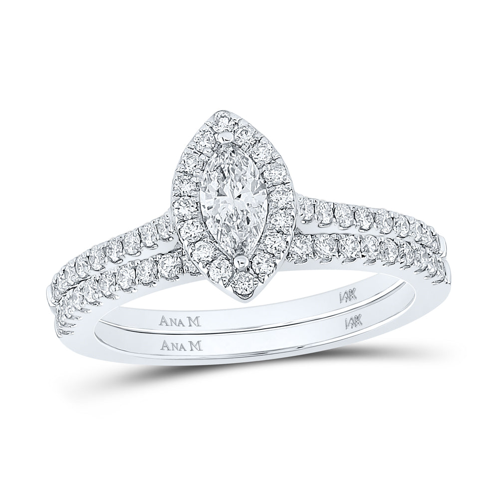 7/8CTW-DIA ANA M 1/3CT-CMQ BRIDAL SETS SINGLE HALO