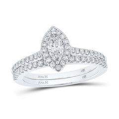 7/8CTW-DIA ANA M 1/3CT-CMQ BRIDAL SETS SINGLE HALO