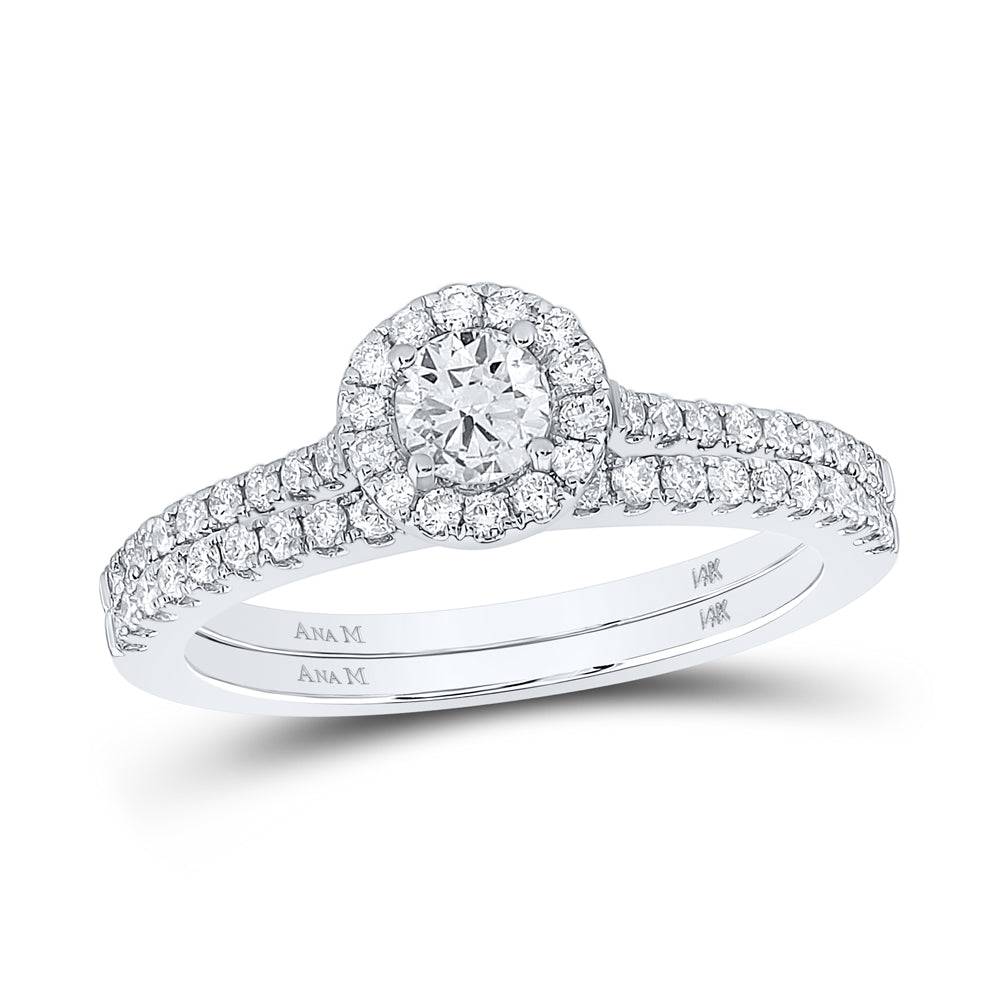 7/8CTW-DIA ANA M 1/3CT-CRD BRIDAL SETS SINGLE HALO