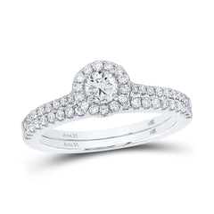 7/8CTW-DIA ANA M 1/3CT-CRD BRIDAL SETS SINGLE HALO