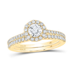 1CTW-DIA ANA M 1/2CT-CRD BRIDAL SETS SINGLE HALO