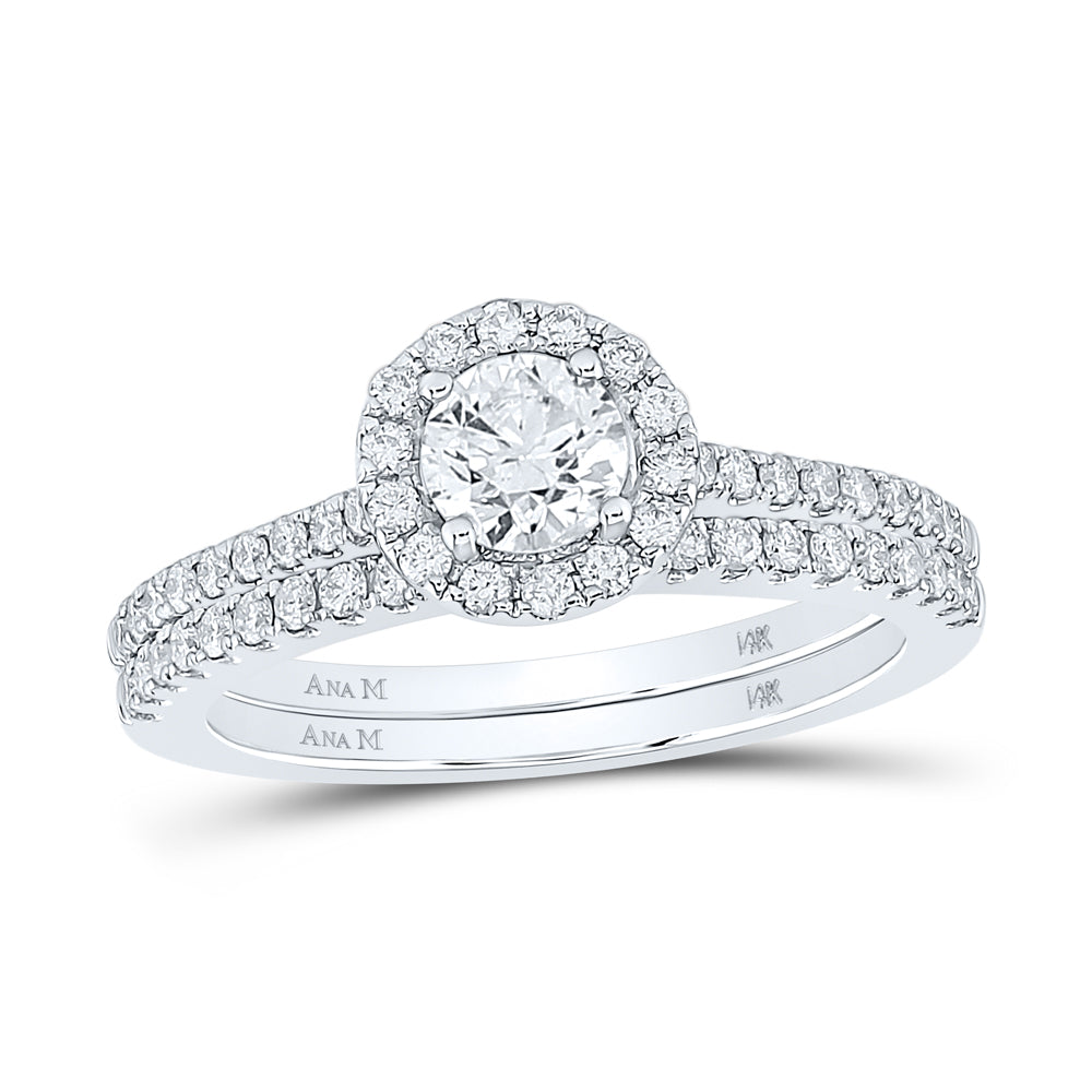 1CTW-DIA ANA M 1/2CT-CRD BRIDAL SETS SINGLE HALO