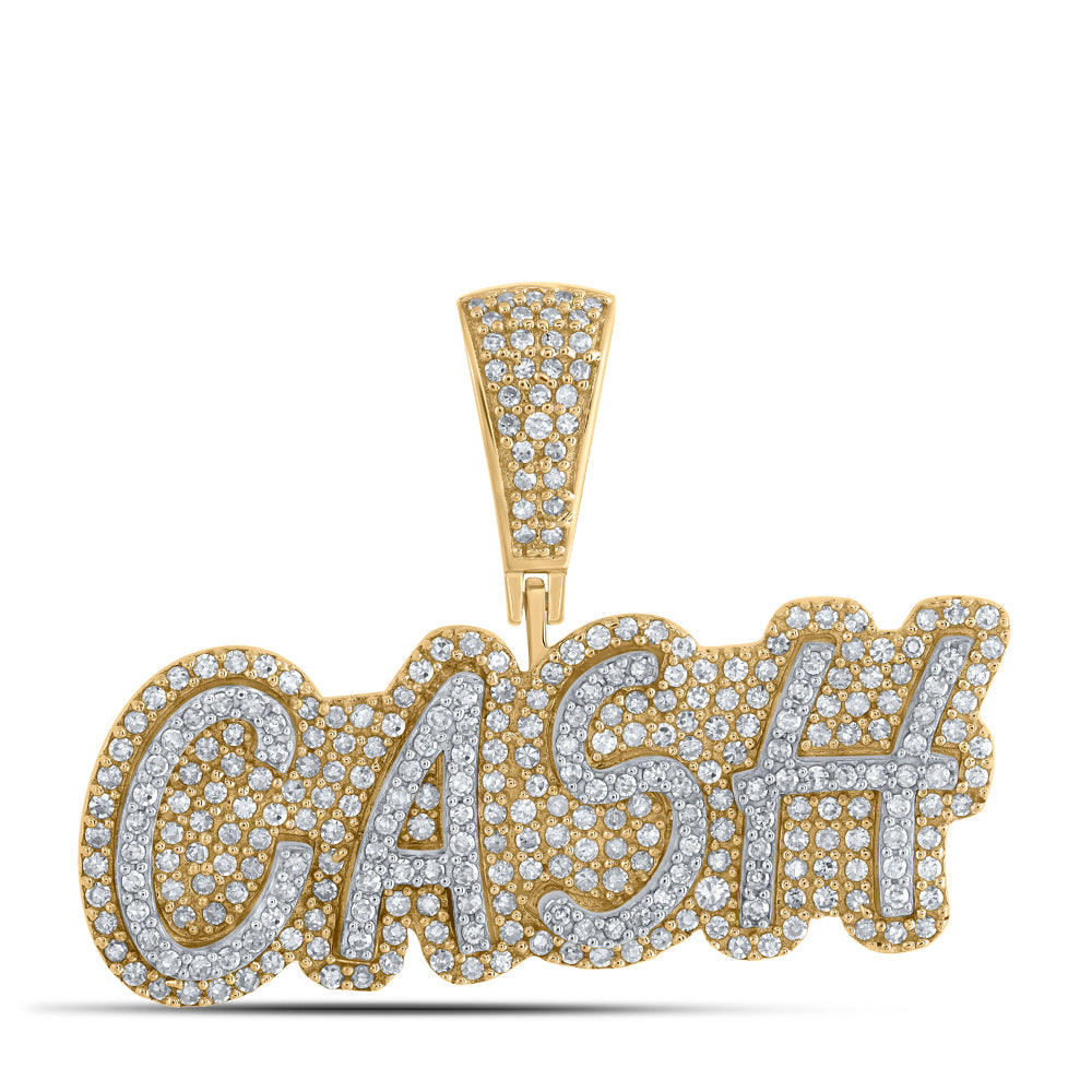 7/8CTW-DIA CN "CASH" MENS INITIAL PENDANT