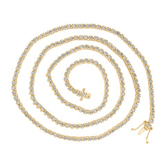 14K Yellow Gold 3 5/8 CTW-Natural Diamond Tennis Chain (20 Inch ) 16.15 Gram
