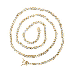 14K Yellow Gold 5 CTW-Natural Diamond Tennis Chain (20 Inch ) 22.22 Gram