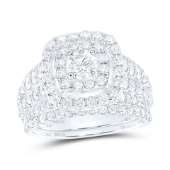 2CTW-DIA CN 3/8CT-CRD DOUBLE HALO BRIDAL SET