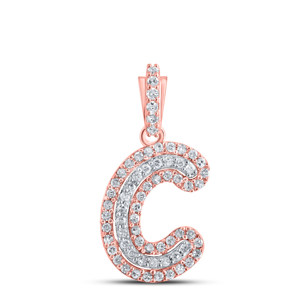 1/6CTW-DIA INITIAL "C" PENDANT