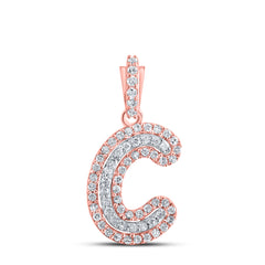 1/6CTW-DIA INITIAL "C" PENDANT