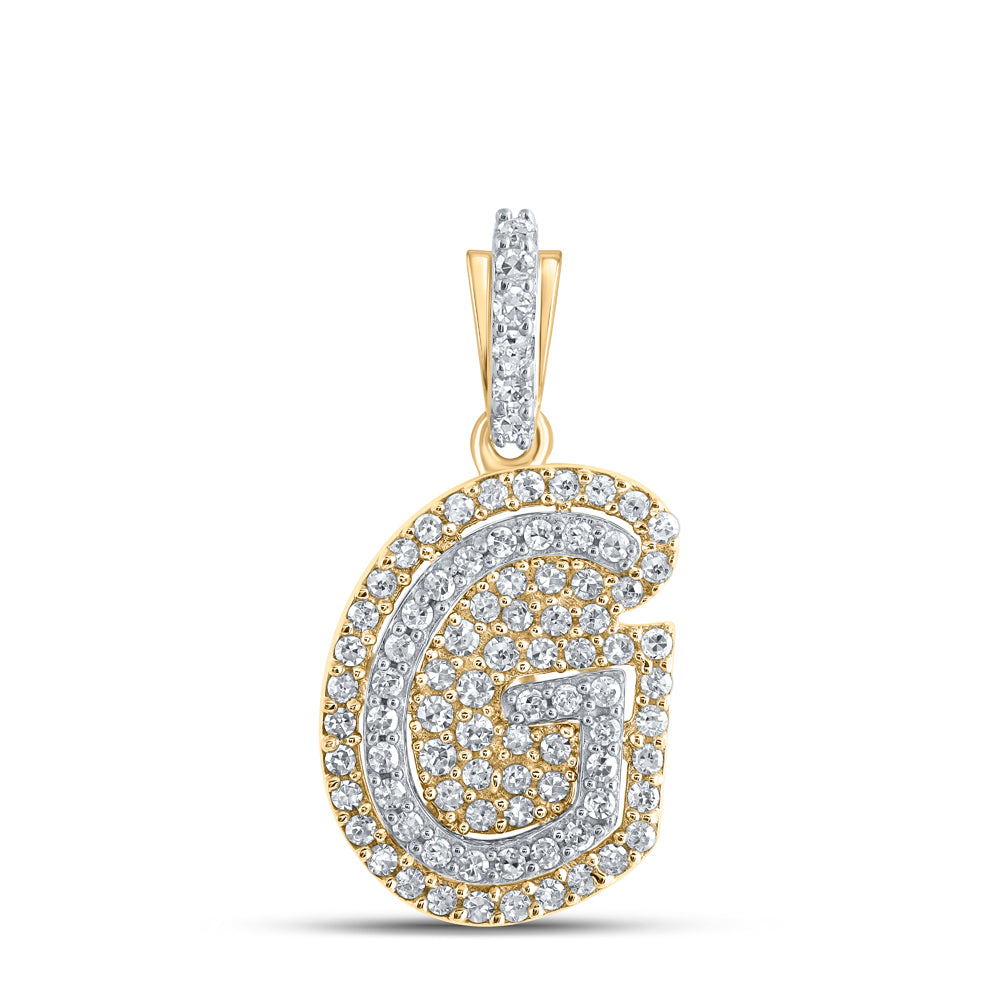 1/5CTW-DIA CN INITIAL "G" PENDANT