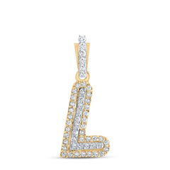 1/8CTW-DIA CN INITIAL "L" PENDANT