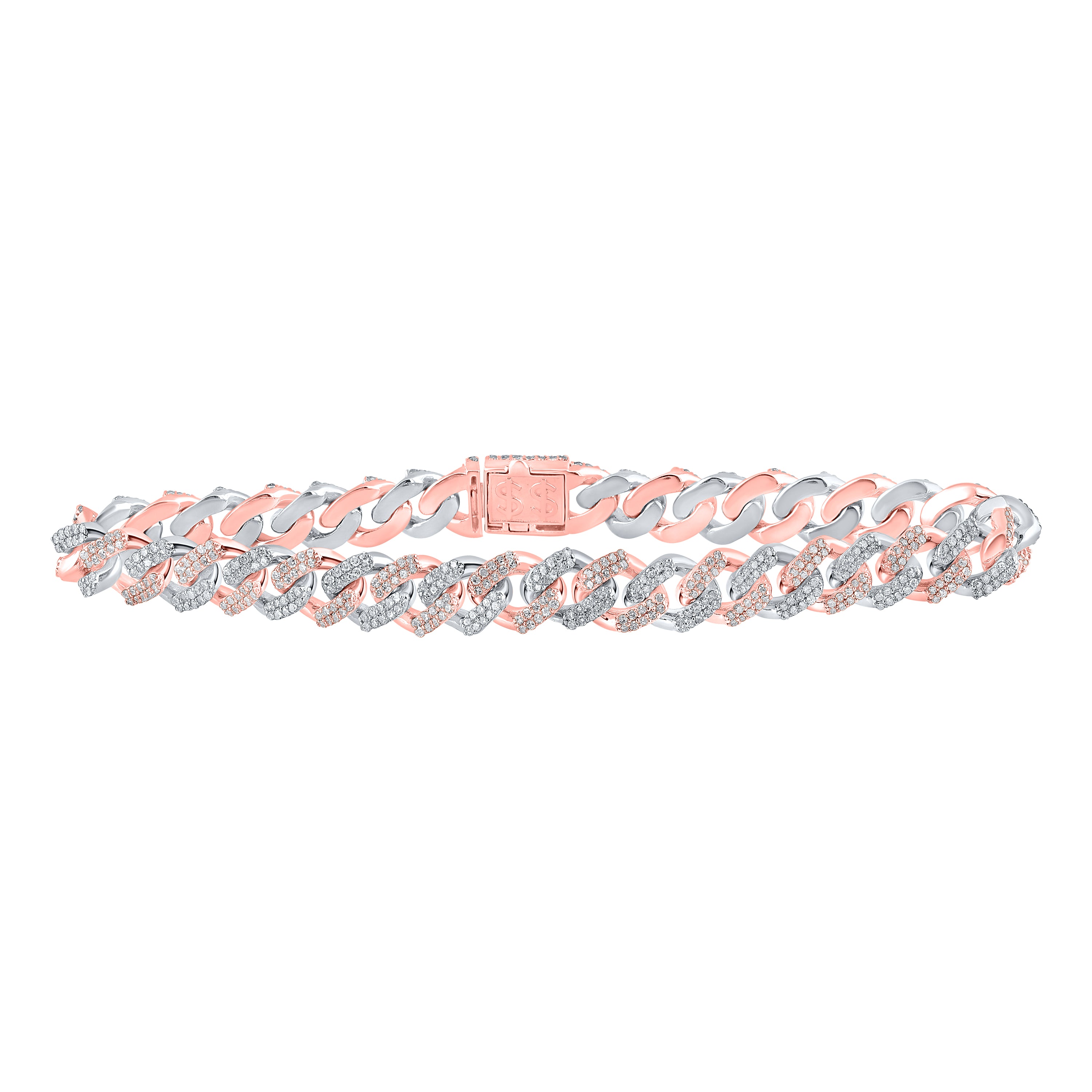 3 1/4CTW-DIA CN CUBAN LADIES BRACELET (7 INCH)