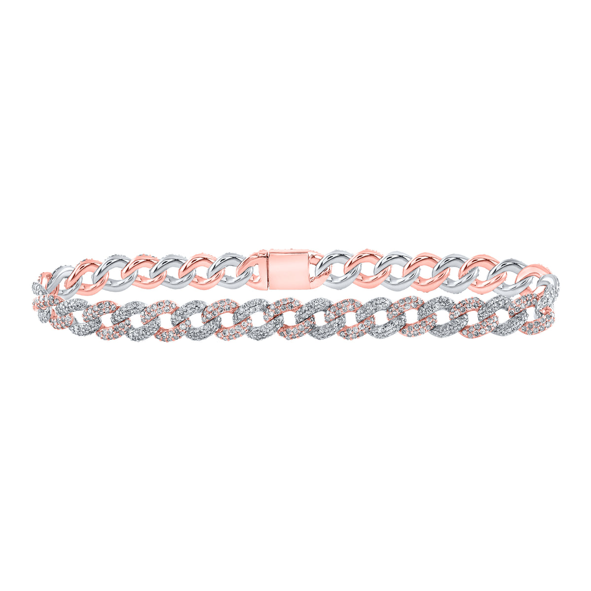 3 1/5CTW-DIA CN LADIES CUBAN BRACELET (7 INCH)