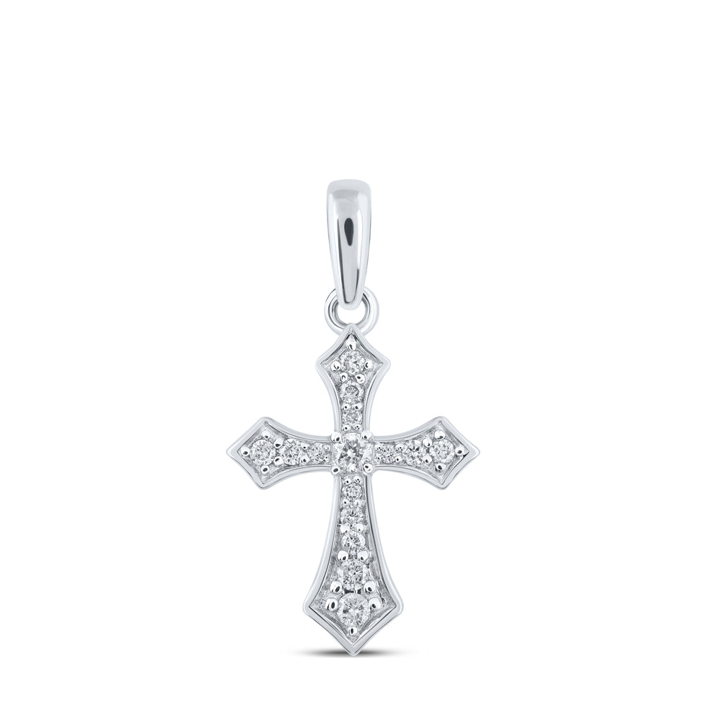 1/8CTW-DIA CN CROSS PENDANT
