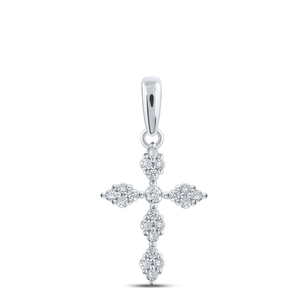 1/6CTW-DIA CN CROSS PENDANT