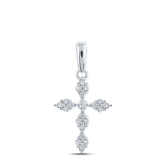1/6CTW-DIA CN CROSS PENDANT