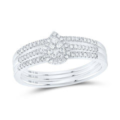 Sterling Silver 1/4 CTW-Natural Diamond Gift Bridal Set 2.96 Gram