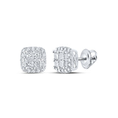 3/4CTW-DIA CN INVISIBLE CUSHION EARRING