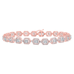 4CTW-DIA NK SQUARE BAGUETTE MENS BRACELET (8 INCH)