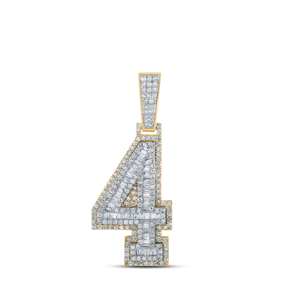1 1/2CTW-DIA CN NUMBER "4" MENS CHARM