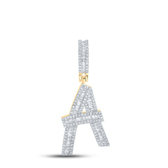 3/4CTW-DIA P1 INITIAL "A" MENS CHARM