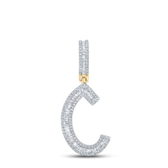 14K Yellow Gold 3/4 CTW-Natural Diamond Initial "C" Mens Charm 3.73 Gram
