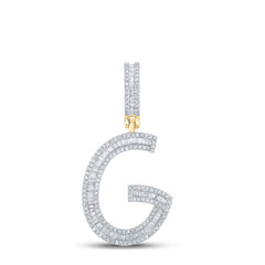 3/4CTW-DIA CN INITIAL "G" MENS CHARM