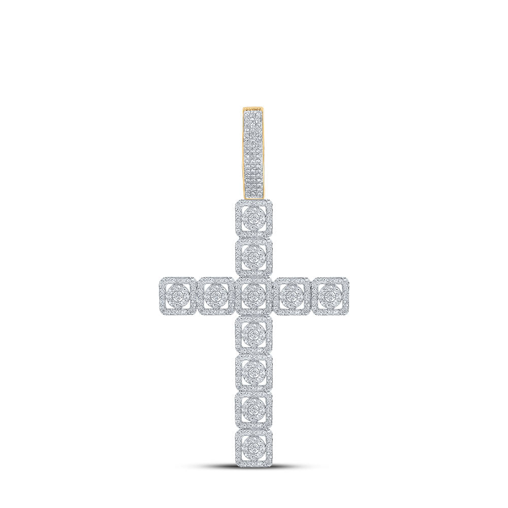 1 1/5CTW-DIA CN CROSS PENDANT