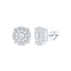 14K White Gold 5/8 CTW-Natural Diamond Round Earring 2.26 Gram