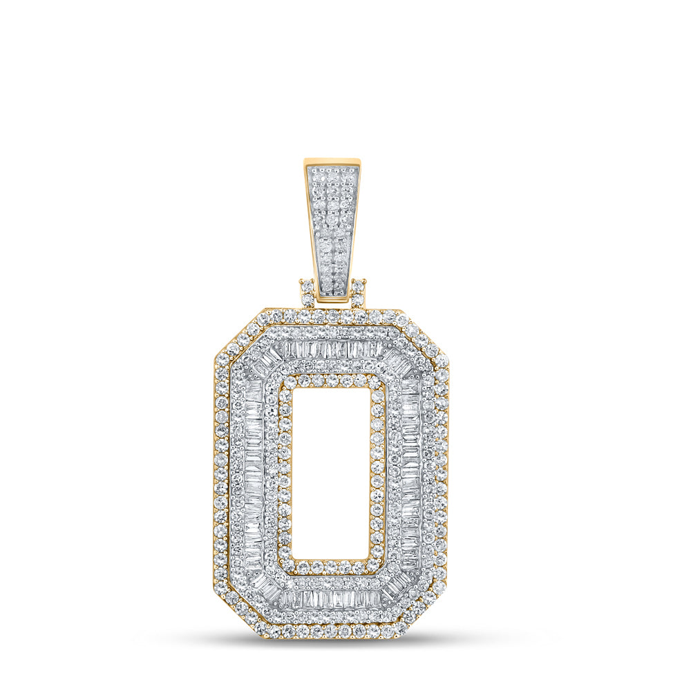 14K Two-Tone Gold 2 1/5 CTW-Natural Diamond Mens Initial "O" Pendant 11.63 Gram