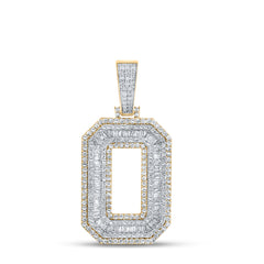 14K Two-Tone Gold 2 1/5 CTW-Natural Diamond Mens Initial "O" Pendant 11.63 Gram
