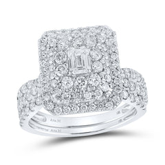 1 3/4CTW-DIA ANA M 1/3CT-CEME BRIDAL SET