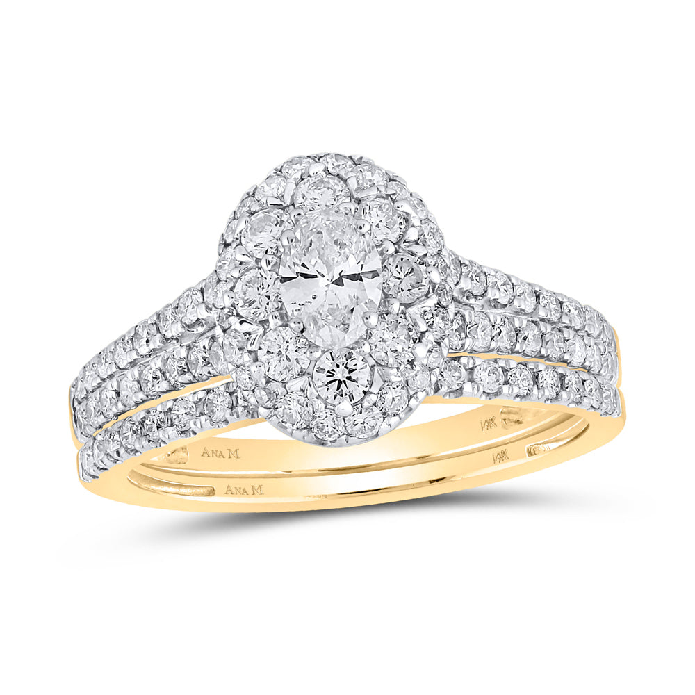1CTW-DIA ANA M 1/4CT-COVA BRIDAL SET 2 HALO