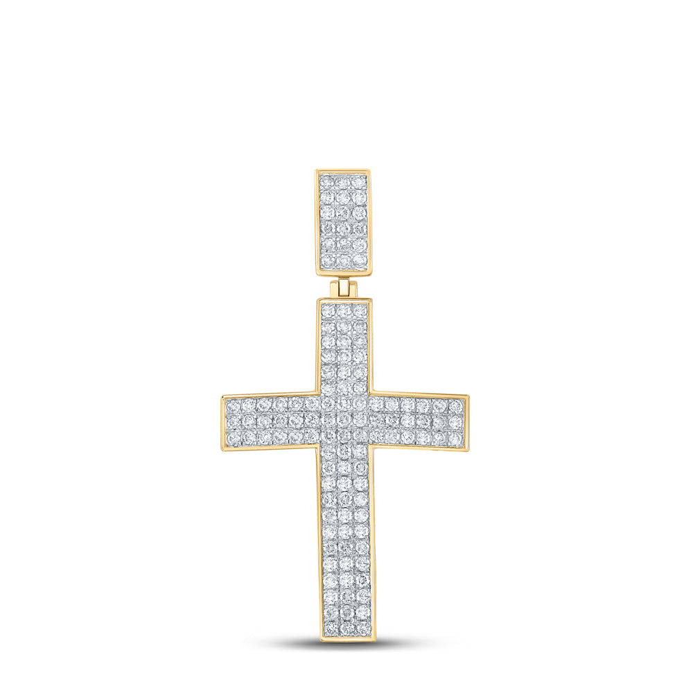 2CTW-DIA NK CROSS MENS CHARM
