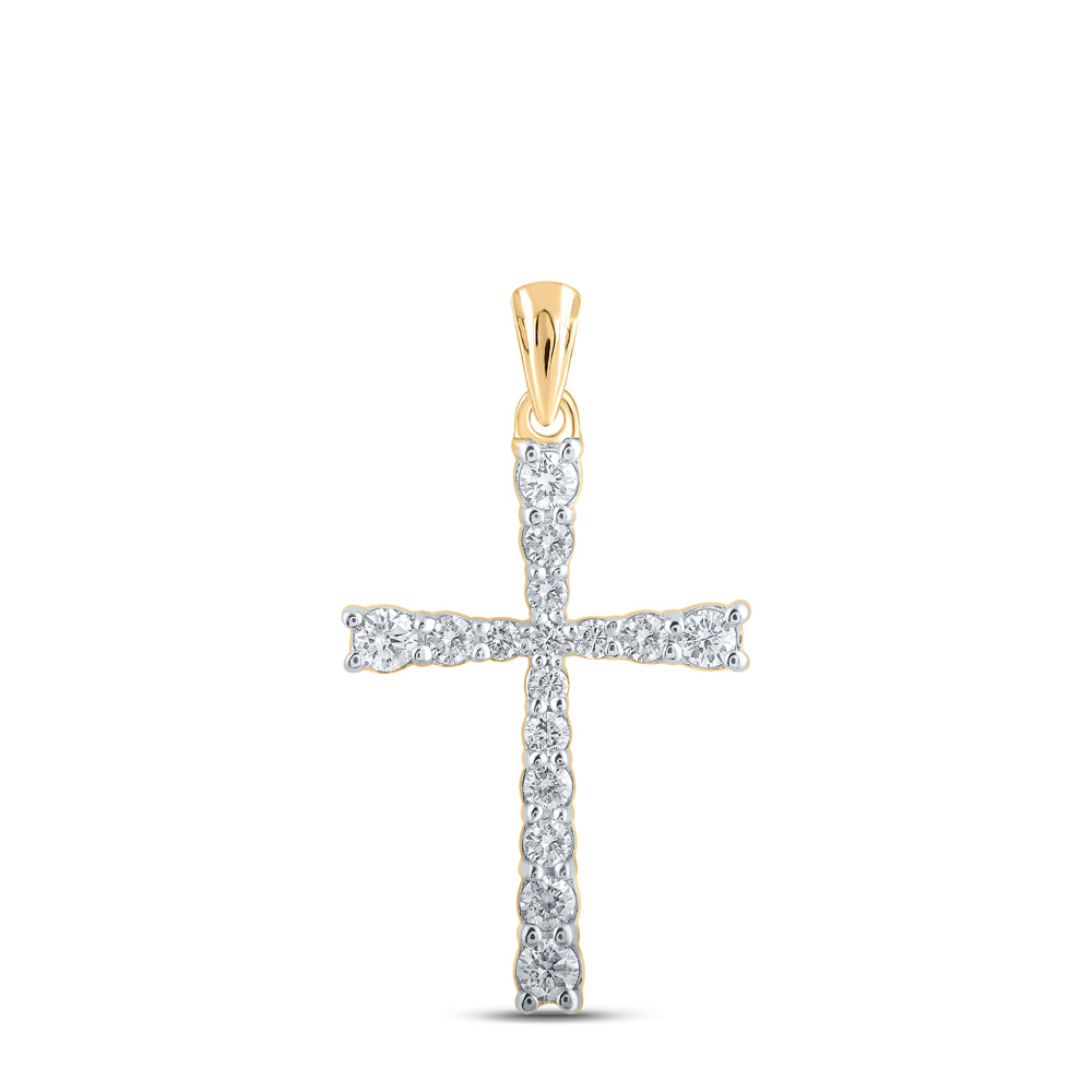 3/8CTW-DIA NK CROSS PENDANT
