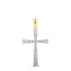 3/8CTW-DIA NK CROSS PENDANT