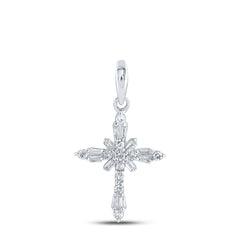 1/6CTW-DIA NK CROSS PENDANT