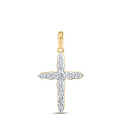 3/8CTW-DIA NK CROSS PENDANT