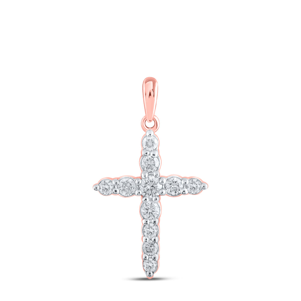 3/8CTW-DIA NK CROSS PENDANT