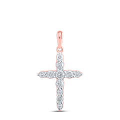 3/8CTW-DIA NK CROSS PENDANT
