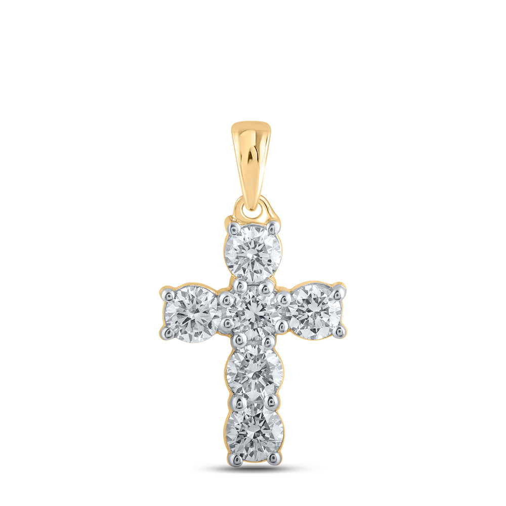 1CTW-DIA NK CROSS PENDANT