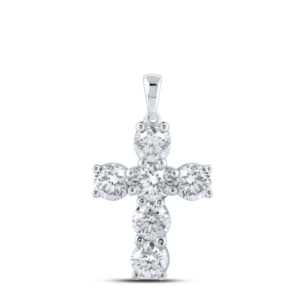 2 3/8CTW-DIA CN CROSS PENDANT