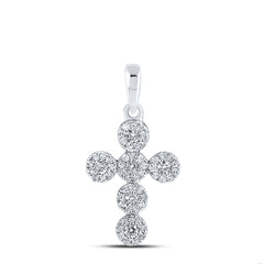 1/4CTW-DIA NK CROSS PENDANT