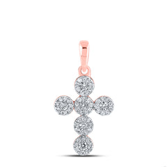1/4CTW-DIA NK CROSS PENDANT