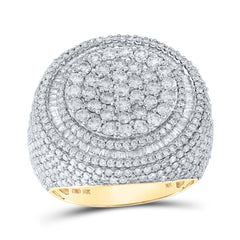 10K Yellow Gold 5 1/3 CTW-Natural Diamond Mens Ring 14.59 Gram