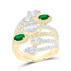 1 1/5CTW-DIA ANA M 5X3 MM EMERALD NAT GEM DIANA RING