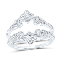 10K White Gold 1/2 CTW-Natural Diamond Enhancer Ring 3.36 Gram